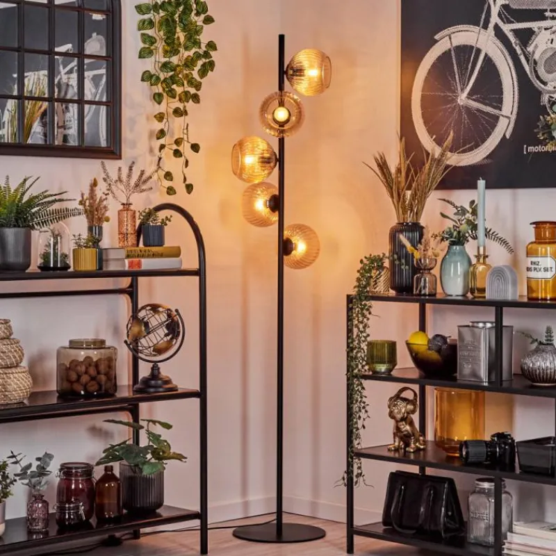 Lampes À Boules-hofstein Koyoto Lampadaire 31 cm Ambre, 5 lumières