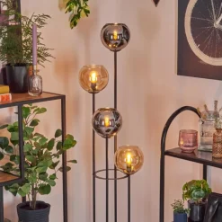 hofstein Koyoto Lampadaire 30 cm Ambre, Chrome, Fumé, 4 lumières