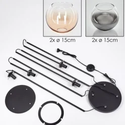 hofstein Koyoto Lampadaire 30 cm Ambre, Clair, Fumé, 4 lumières