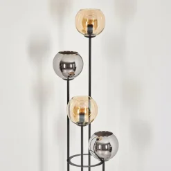 hofstein Koyoto Lampadaire 30 cm Ambre, Chrome, Fumé, 4 lumières