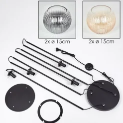 hofstein Koyoto Lampadaire 30 cm Ambre, Clair, Fumé, 4 lumières