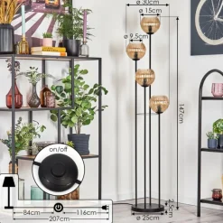 Lampes À Boules-hofstein Koyoto Lampadaire 30 cm Ambre, 4 lumières