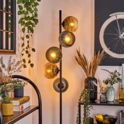 Lampes Dorées-hofstein Koyoto Lampadaire 33 cm Bleu, Or, Vert, Clair, 5 lumières