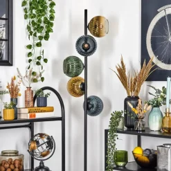 Lampes Dorées-hofstein Koyoto Lampadaire 33 cm Bleu, Or, Vert, Clair, 5 lumières