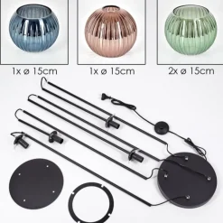 hofstein Koyoto Lampadaire 30 cm Bleu, Vert, Cuivré, 4 lumières