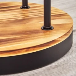 hofstein Koyoto Lampadaire 30 cm Bois clair, Noir, 4 lumières