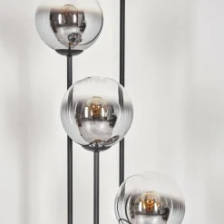 hofstein Koyoto Lampadaire 25 cm Bois clair, Noir, 4 lumières