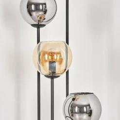 hofstein Koyoto Lampadaire 30 cm Bois clair, Noir, 4 lumières