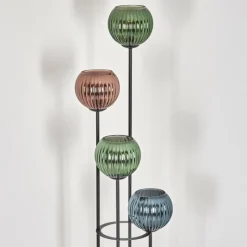 hofstein Koyoto Lampadaire 30 cm Bois clair, Noir, 4 lumières