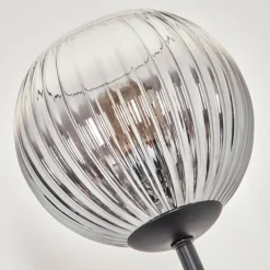 Suspension Verre Fumé-hofstein Koyoto Lampadaire 30 cm Bois foncé, Noir, 3 lumières