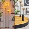 hofstein Koyoto Lampadaire 30 cm Bois foncé, Noir, 3 lumières