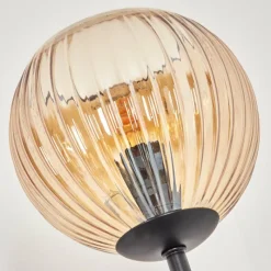 hofstein Koyoto Lampadaire 30 cm Bois foncé, Noir, 3 lumières