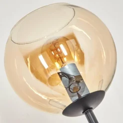 hofstein Koyoto Lampadaire 30 cm Bois foncé, Noir, 3 lumières