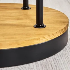 hofstein Koyoto Lampadaire 25 cm Bois foncé, Noir, 3 lumières