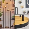 Suspension Verre Fumé-hofstein Koyoto Lampadaire 30 cm Bois foncé, Noir, 3 lumières