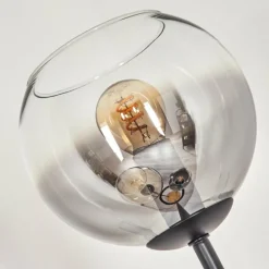 Suspension Verre Fumé-hofstein Koyoto Lampadaire 30 cm Bois foncé, Noir, 3 lumières