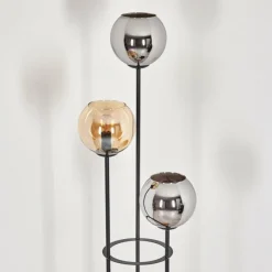 hofstein Koyoto Lampadaire 30 cm Bois clair, Noir, 3 lumières