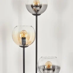 hofstein Koyoto Lampadaire 30 cm Bois clair, Noir, 3 lumières