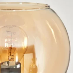 hofstein Koyoto Lampadaire 25 cm Bois clair, Noir, 3 lumières