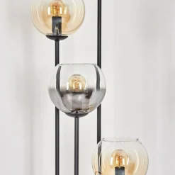 hofstein Koyoto Lampadaire 30 cm Bois foncé, Noir, 4 lumières