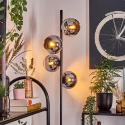 hofstein Koyoto Lampadaire 31 cm Chrome, Fumé, 4 lumières