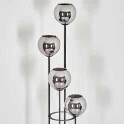 hofstein Koyoto Lampadaire 30 cm Chrome, Fumé, 4 lumières