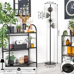 hofstein Koyoto Lampadaire 31 cm Clair, Fumé, 4 lumières