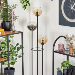 hofstein Koyoto Lampadaire 30 cm Noir, 3 lumières