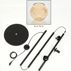 hofstein Koyoto Lampadaire Ambre, 3 lumières