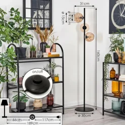 Lampes À Boules-hofstein Koyoto Lampadaire Ambre, 3 lumières