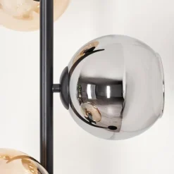 hofstein Koyoto Lampadaire Ambre, Chrome, Fumé, 3 lumières