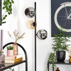 hofstein Koyoto Lampadaire Ambre, Chrome, Fumé, 3 lumières