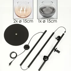 hofstein Koyoto Lampadaire Ambre, Clair, Fumé, 3 lumières