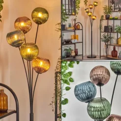 hofstein Koyoto Lampadaire Bleu, Vert, Cuivré, 5 lumières