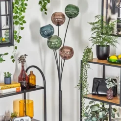 hofstein Koyoto Lampadaire Bleu, Vert, Cuivré, 5 lumières