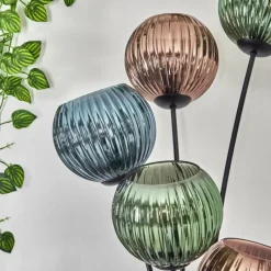 hofstein Koyoto Lampadaire Bleu, Vert, Cuivré, 5 lumières