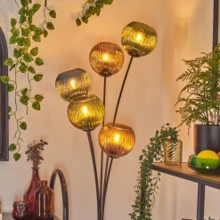 hofstein Koyoto Lampadaire Bleu, Vert, Cuivré, 5 lumières