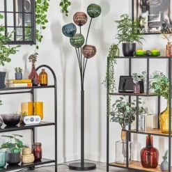 hofstein Koyoto Lampadaire Bleu, Vert, Cuivré, 5 lumières