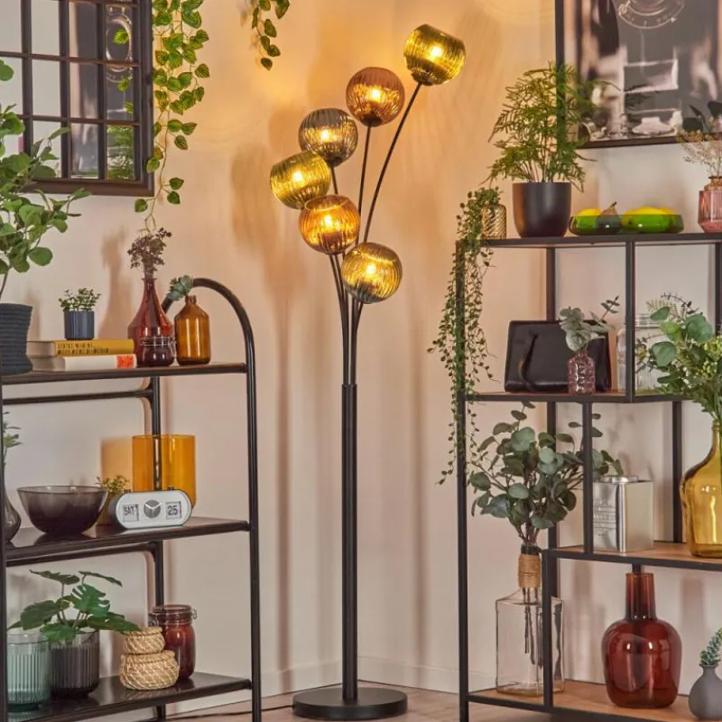 Lampes À Boules-hofstein Koyoto Lampadaire Bleu, Vert, Cuivré, 6 lumières