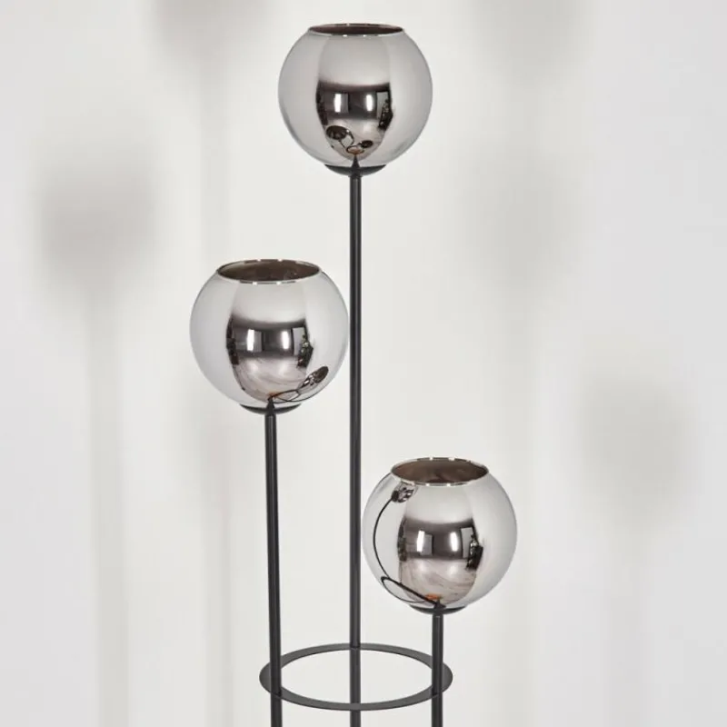 hofstein Koyoto Lampadaire Bois clair, Noir, 3 lumières