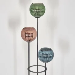 Lampes À Boules-hofstein Koyoto Lampadaire Bois clair, Noir, 3 lumières