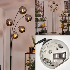 hofstein Koyoto Lampadaire Chrome, 5 lumières