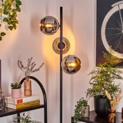 hofstein Koyoto Lampadaire Chrome, Fumé, 3 lumières