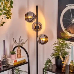 hofstein Koyoto Lampadaire Chrome, Fumé, 3 lumières