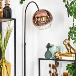 hofstein Koyoto Lampadaire Chrome, Noir, 1 lumière