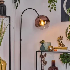 hofstein Koyoto Lampadaire Chrome, Noir, 1 lumière