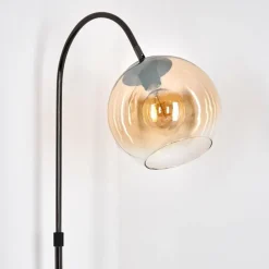 hofstein Koyoto Lampadaire Chrome, Noir, 1 lumière