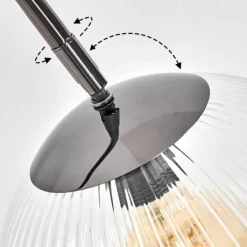 hofstein Koyoto Lampadaire Chrome, Noir, 1 lumière