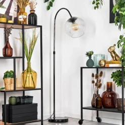 hofstein Koyoto Lampadaire Chrome, Noir, 1 lumière