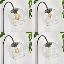 hofstein Koyoto Lampadaire Chrome, Noir, 1 lumière